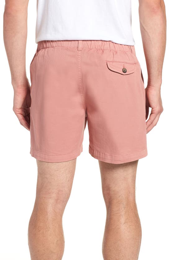 Shop Vintage 1946 Snappers Elastic Waist 5.5 Inch Stretch Shorts In Brick