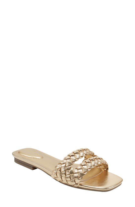 Bandolino Women's Sessily Open Toe Flat Slip-on Sandals Women's Shoes In Gold