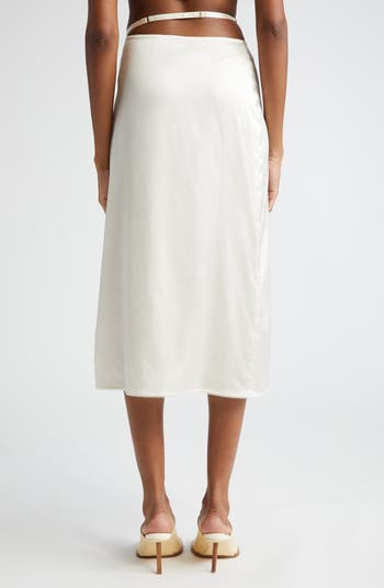 Satin skirt shop midi white