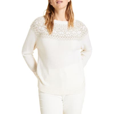 Plus Size Marina Rinaldi Agenzia Alpaca & Wool Blend Sweater, White