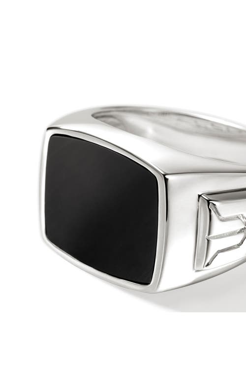 John Hardy Onyx Signet Ring In Silver