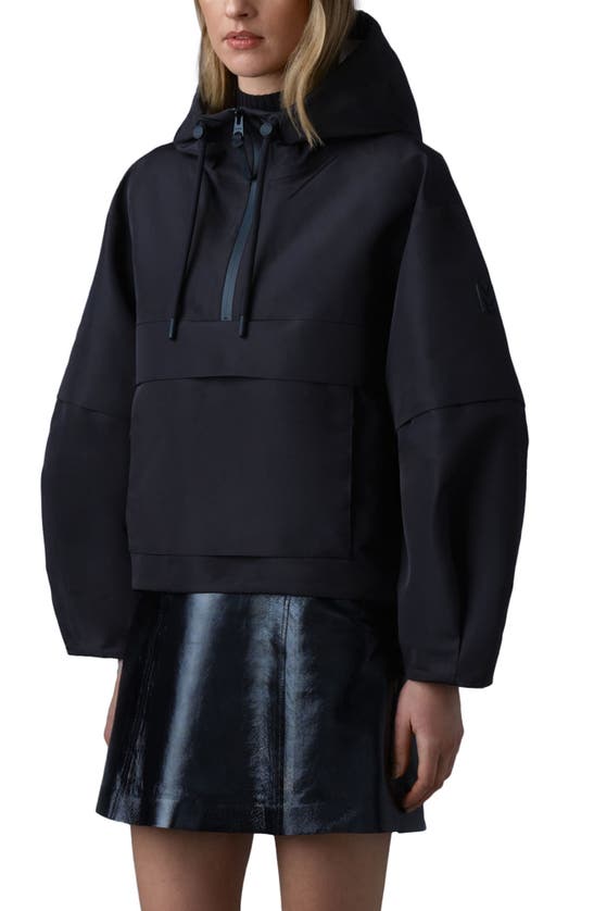 Shop Mackage Demie Convertible Windproof & Water Repellent Recycled Polyester Anorak In Black-trench