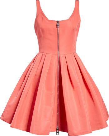 Exposed Zip Sleeveless Faille Skater Dress Exposed Zip Sleeveless Faille Skater Dress