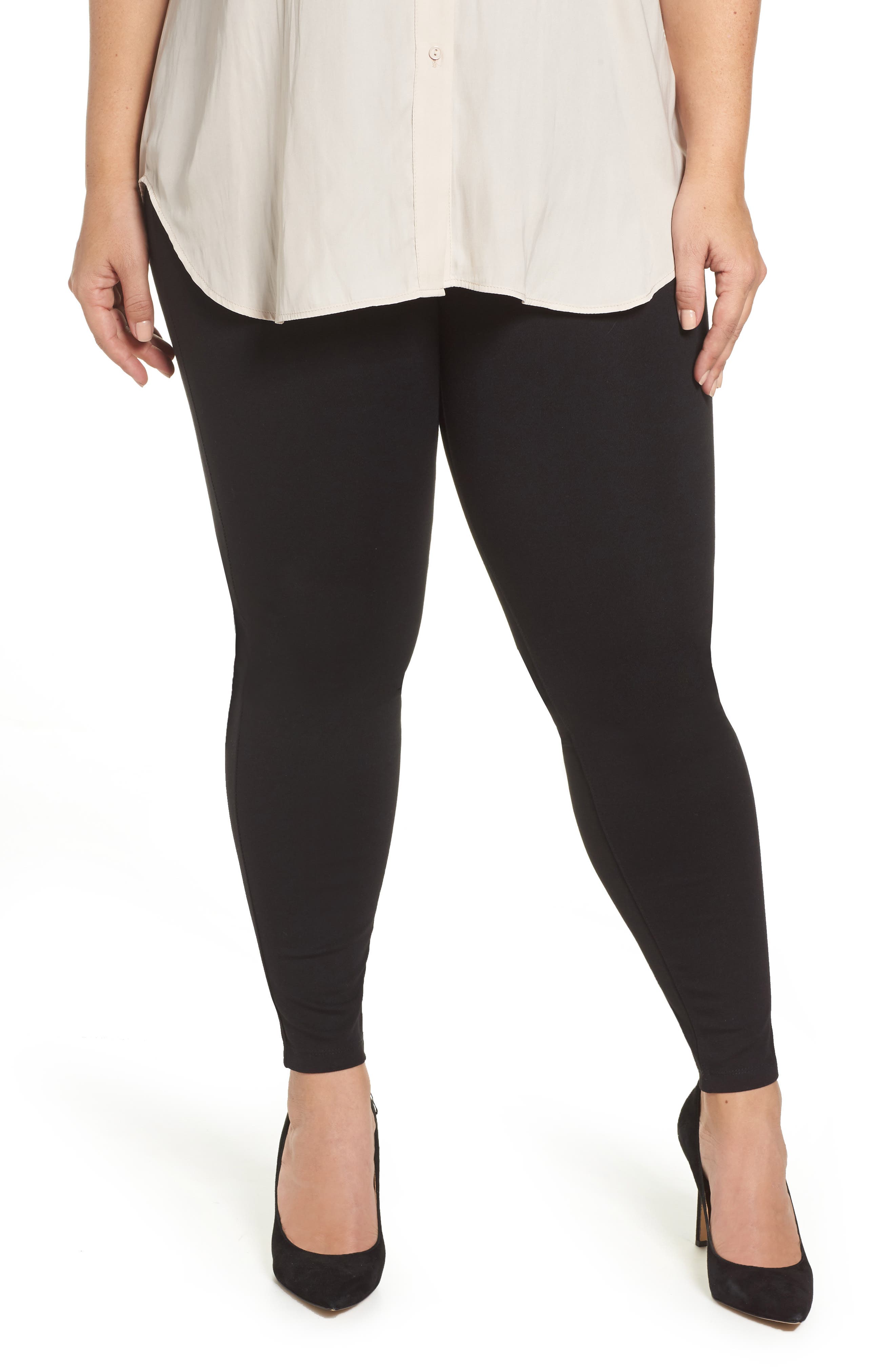 Plus Size Liverpool Ponte Knit Leggings, Black