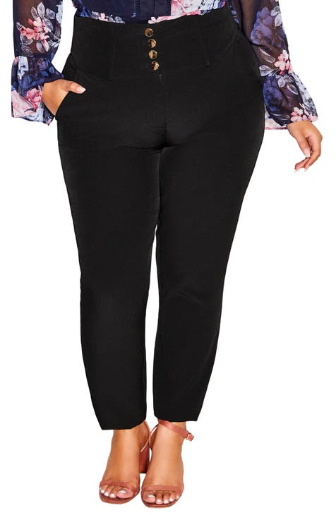 Layla Corset Waist Stretch Pants (Plus Size)