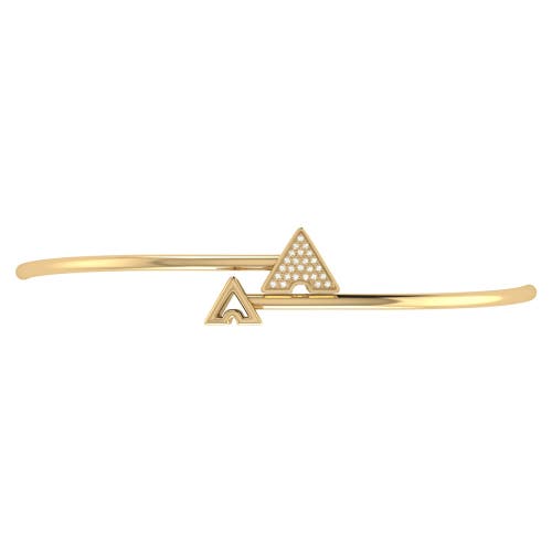 Luvmyjewelry Skyscraper Triangle Roof Sterling Silver Diamond Bangle In 14kt Gold Vermeil On Sterling
