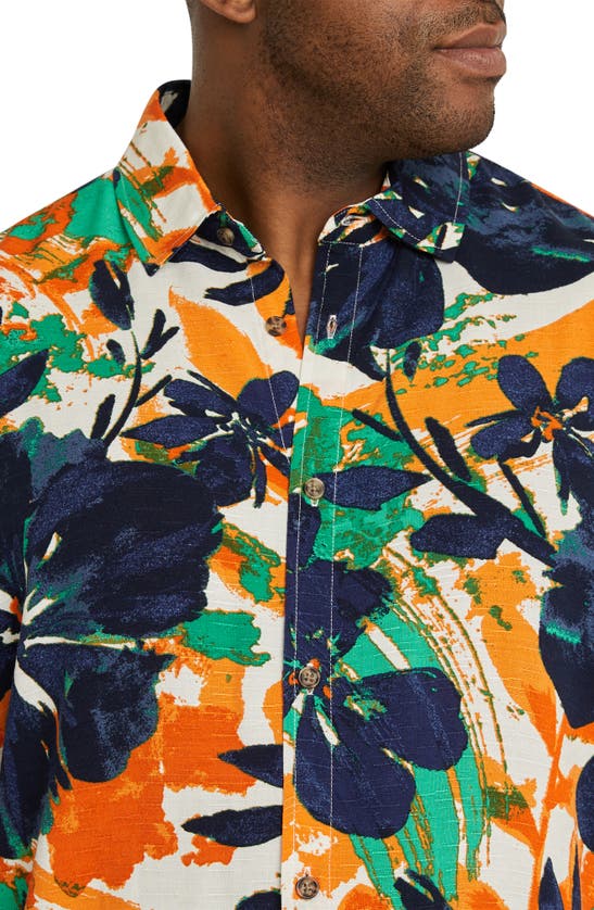 Shop Johnny Bigg Honduras Floral Short Sleeve Button-up Shirt In Green