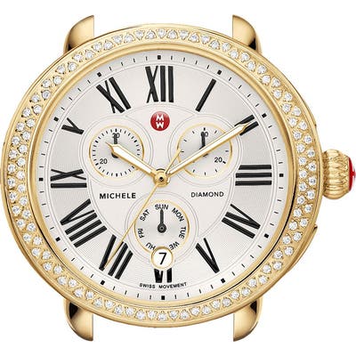 Michele Serein Diamond Gold Plated Watch Case, 40Mm X