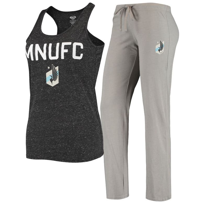 CONCEPTS SPORT CONCEPTS SPORT GRAY/BLACK MINNESOTA UNITED FC TANK TOP & PANTS SLEEP SET