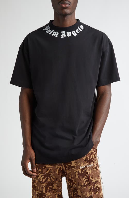 Palm Angels Neck Logo Graphic T-Shirt Off White Black at Nordstrom