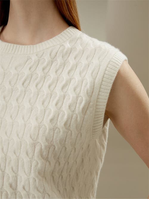Lilysilk Sleeveless Cashmere Vest In White