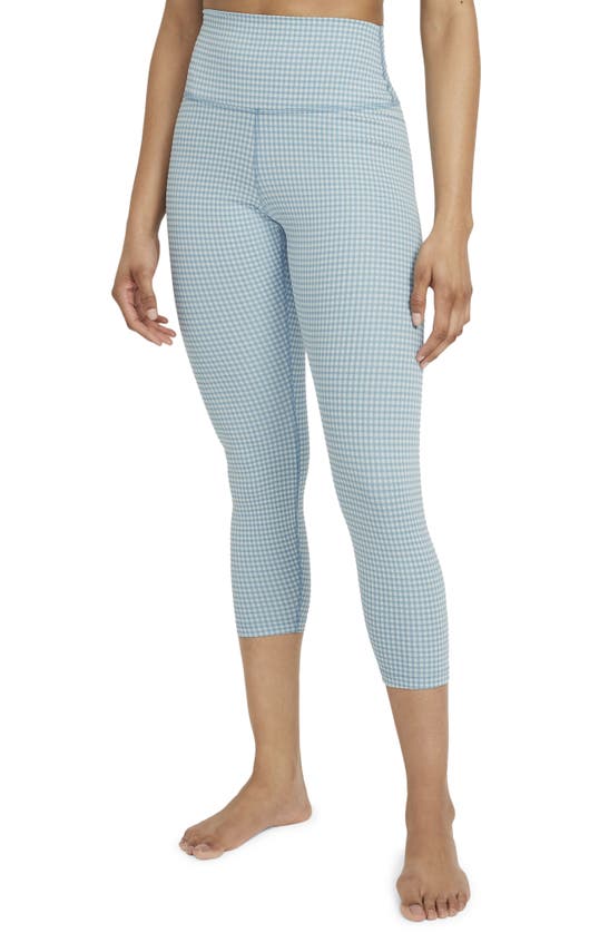 NIKE YOGA GINGHAM HIGH WAIST CROP LEGGINGS