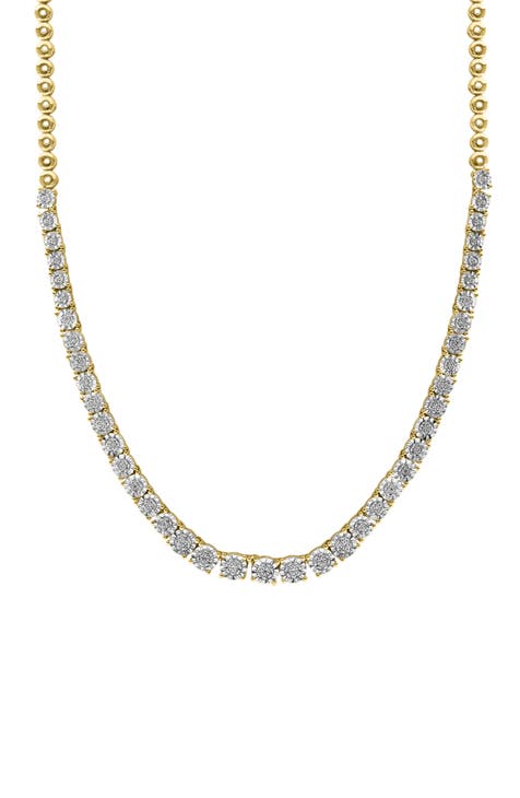 14K Gold Diamond Frontal Necklace - 0.31ct
