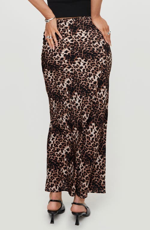 Princess Polly Emily Leopard Print Maxi Skirt In Brown