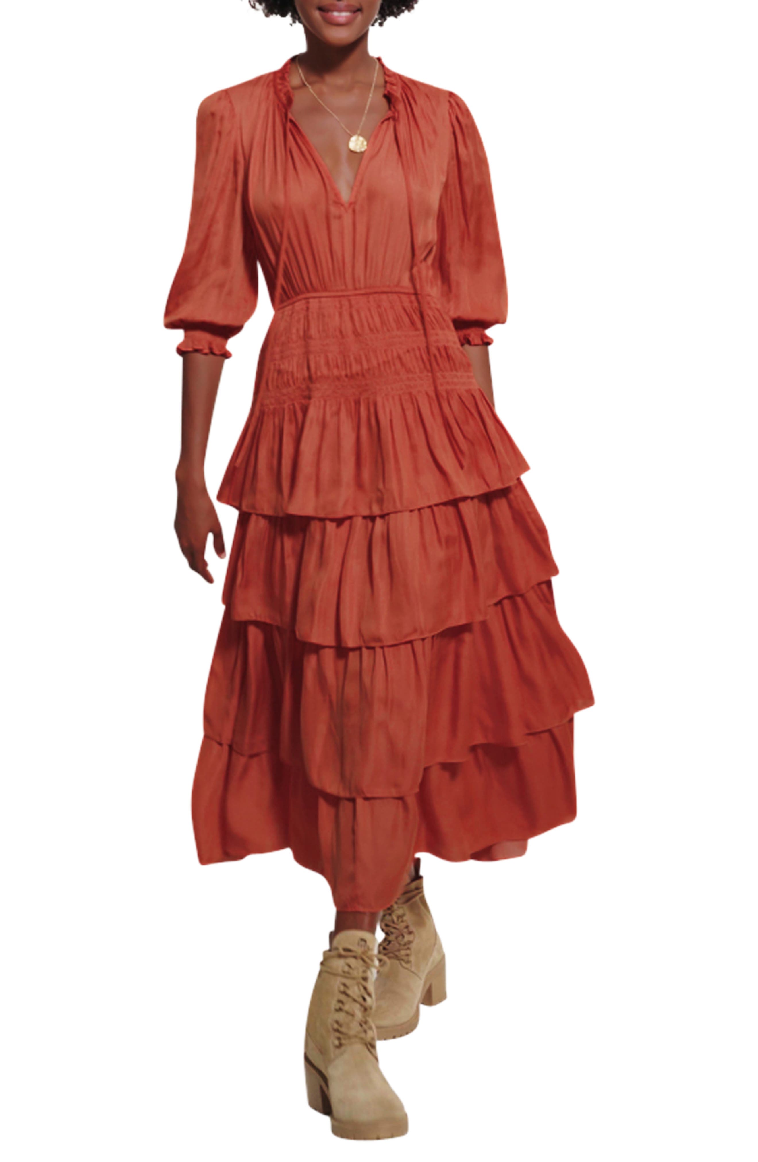 maje Radjinette Tiered Dress | Nordstrom