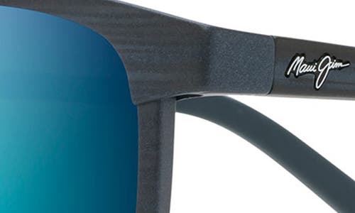 Maui Jim Lele Kawa 58mm Polarized Square Sunglasses In Dark Navy Stripe/blue Hawaii