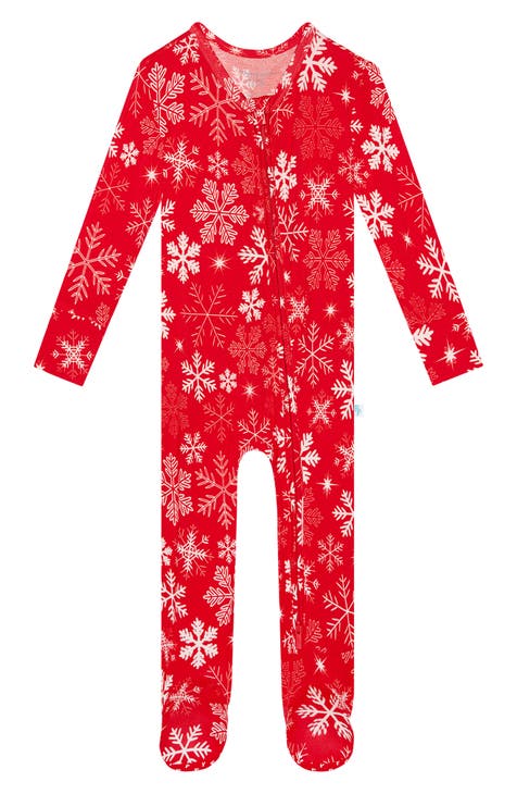 Zima Snowflake Fitted One-Piece Footie Pajamas (Baby) (Nordstrom Exclusive)