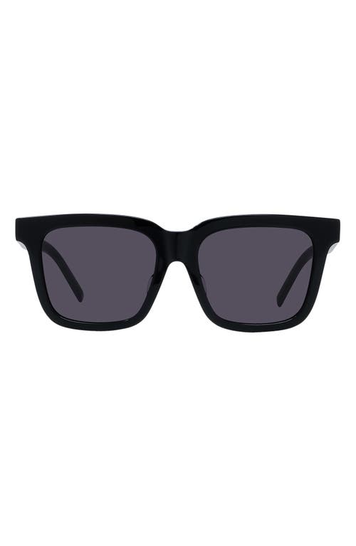 Givenchy Gv Day 53mm Rectangular Sunglasses In Shiny Black/smoke