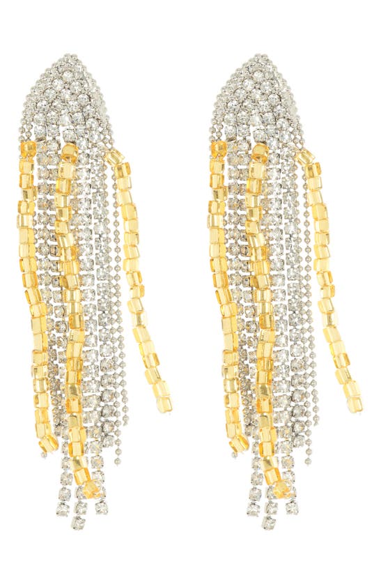 Ayounik Beaded Tassel Earrings In Gold