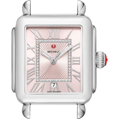 Michele Deco Madison Champagne Diamond Dial Watch Head, 3m X 35Mm