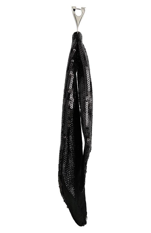 Shop Courrèges Single Sequin Scarf Earring In Black