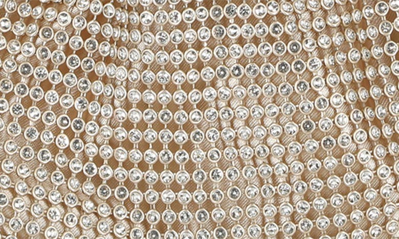 Jessica Mcclintock Maxine Drawstring Rhinestone Clutch In Light Gold