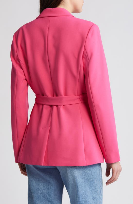 Shop French Connection Whisper Belted Blazer In Raspberry Sorbet
