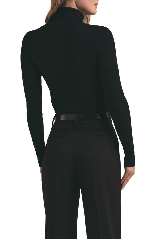 Favorite Daughter Amelia Rib Merino Wool Turtleneck Top In Black