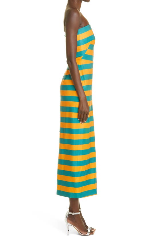 BRANDON MAXWELL THE KADY STRIPE STRAPLESS SILK & WOOL COCKTAIL DRESS