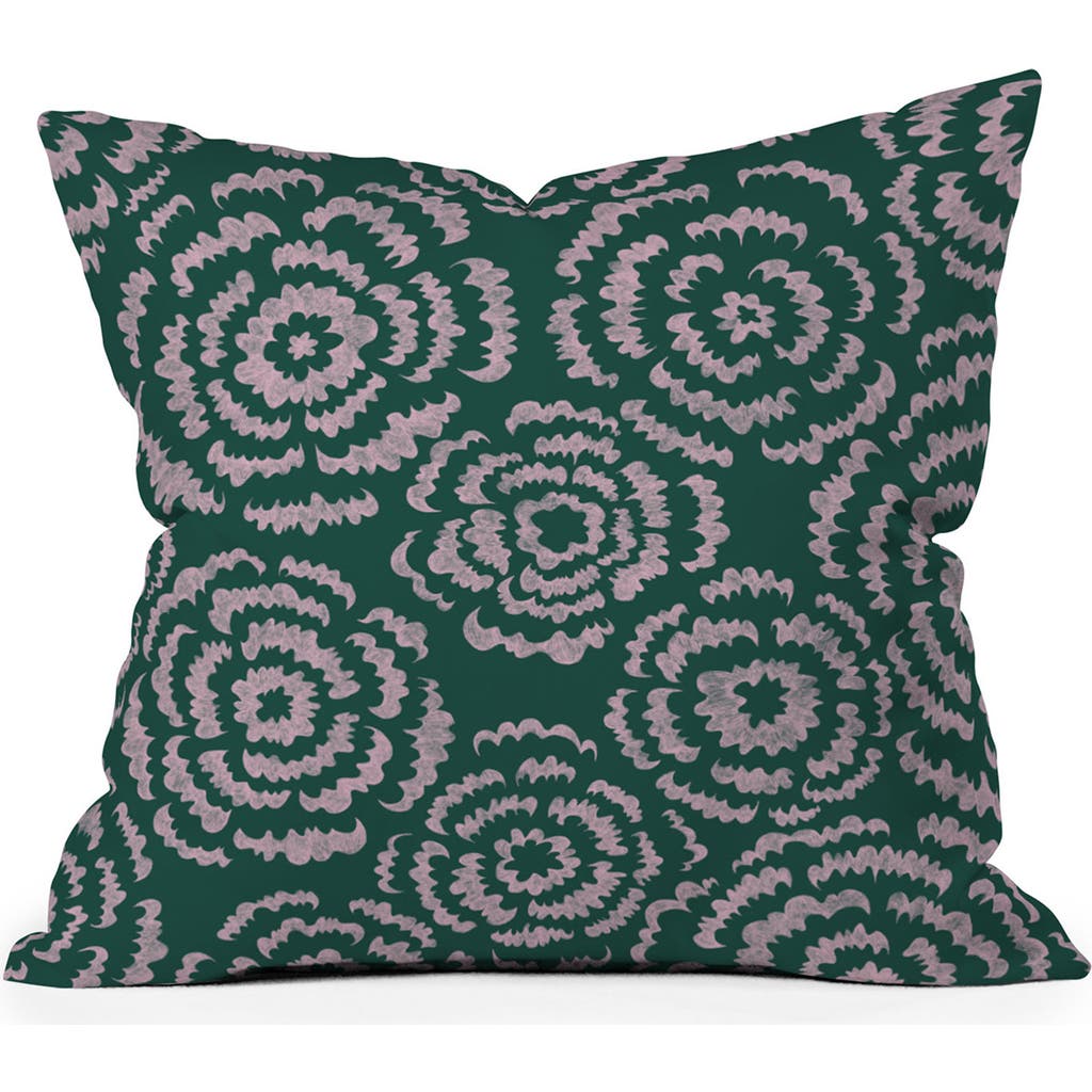 Deny Designs Modern Abstract Print Throw Pillow In Green