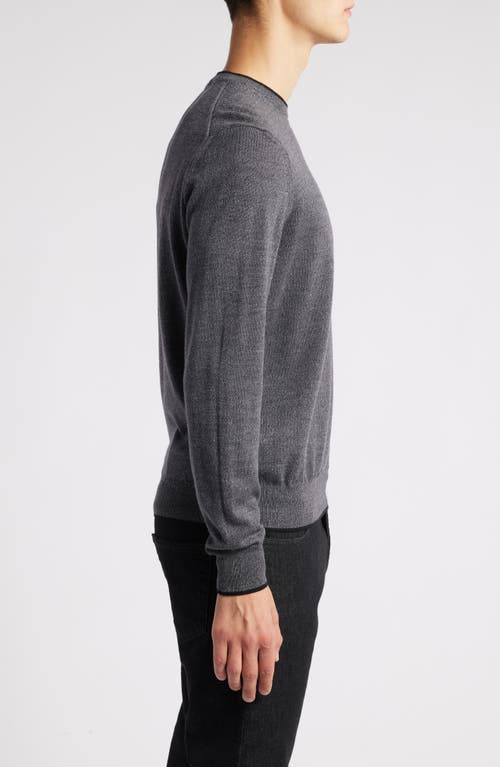 Shop Canali Mélange Wool Sweater In Grey