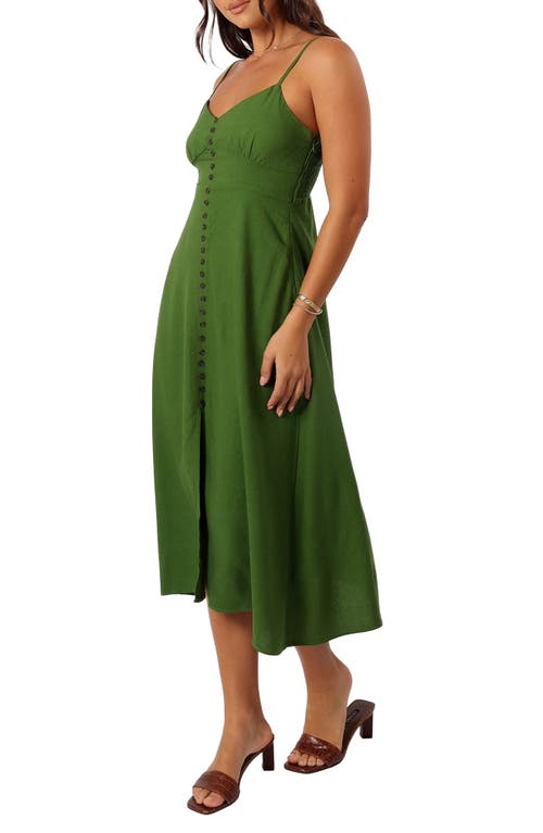 Petal And Pup Petal & Pup Darby Linen & Cotton Midi Sundress In Green