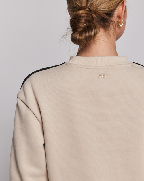 Rebody Active Sideline Fleece Sweatshirt In Sand/black