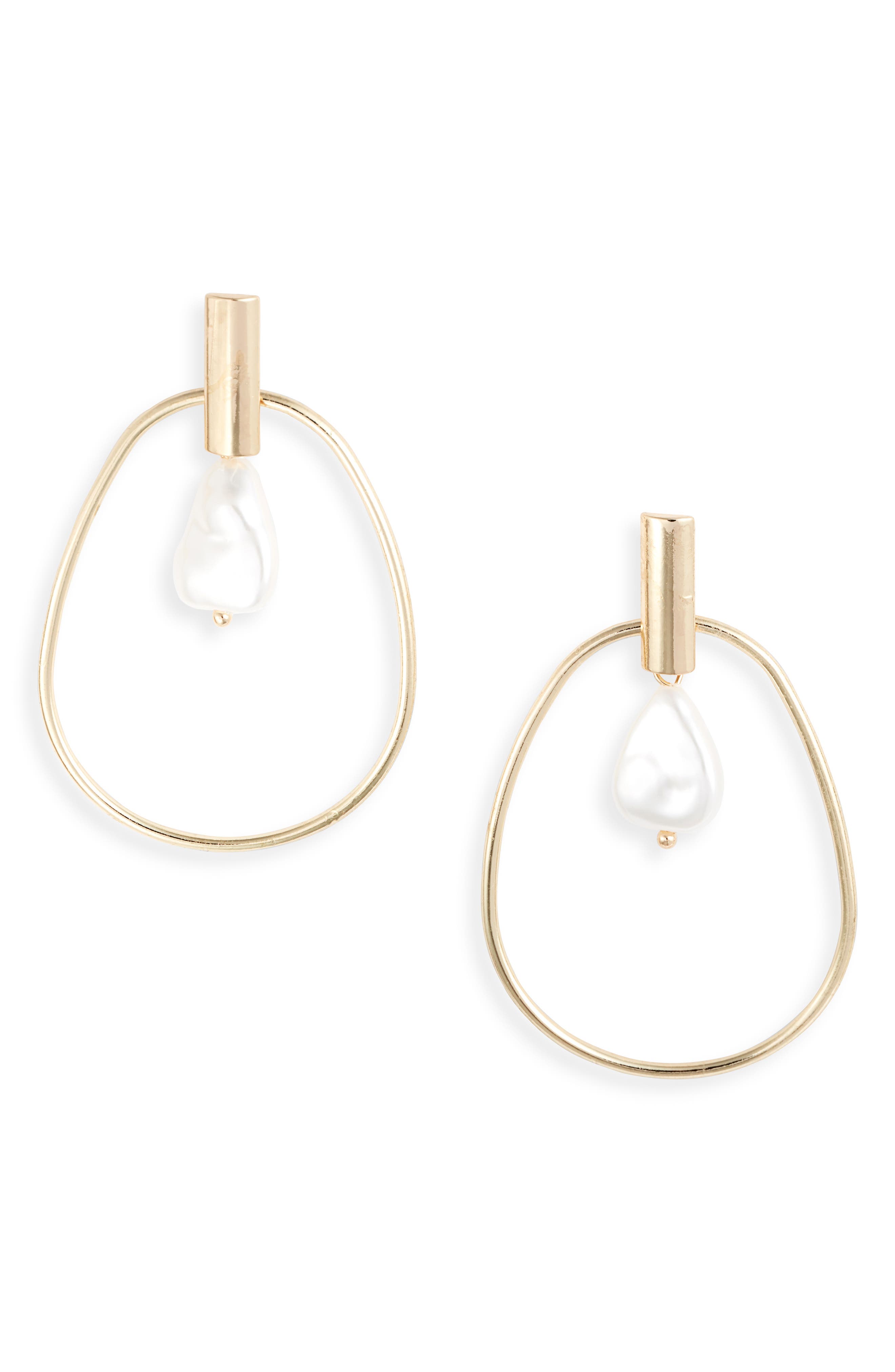 8 Other Reasons 18k Gold Plated Atlantis Faux Pearl Earrings