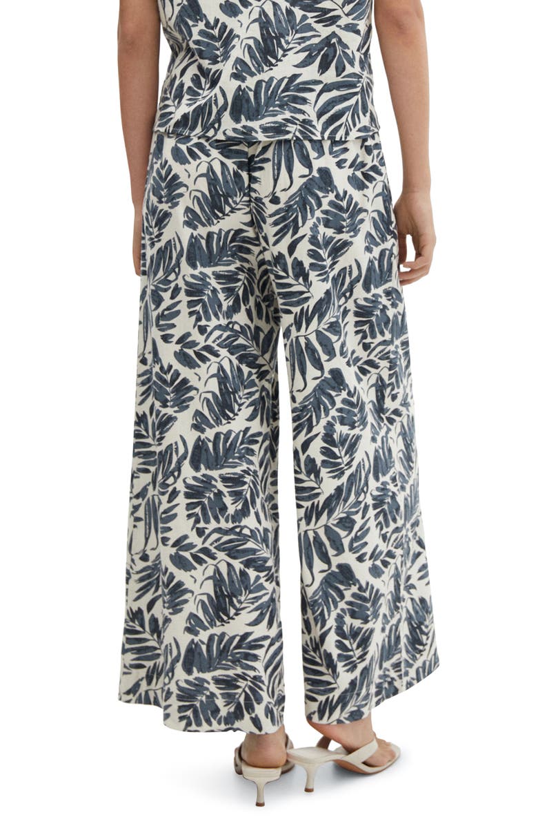 MANGO Pleated Linen Wide Leg Pants | Nordstrom