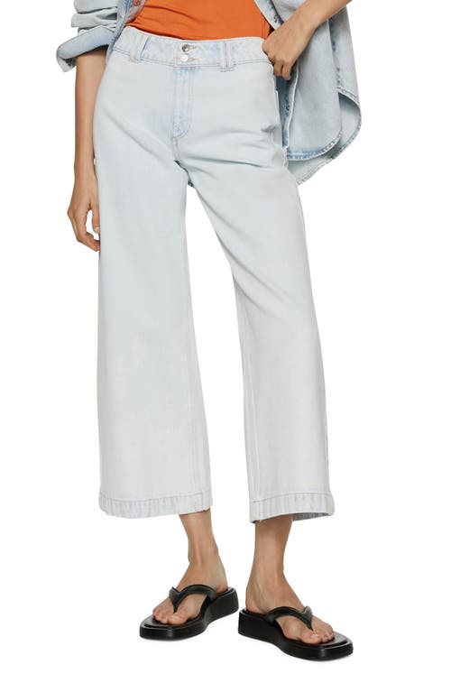 MANGO Nonstretch Culotte Jeans in Bleach Blue at Nordstrom, Size 8