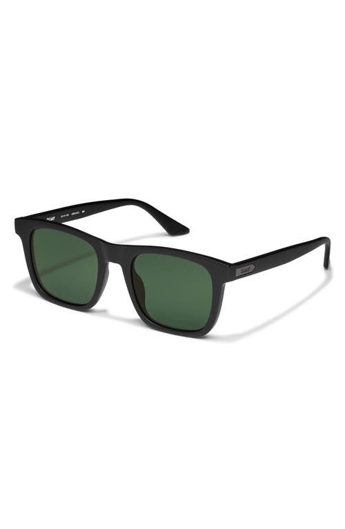 Shop Quay Flip Side 45mm Polarized Square Sunglasses In Matte Black/green Polarized