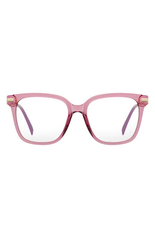 Yara 52mm Square Blue Light Blocking Glasses in Bubblegum Pink