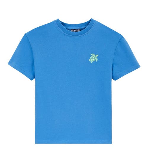 Vilebrequin Kids' Organic Cotton Solid T-shirt In Blue