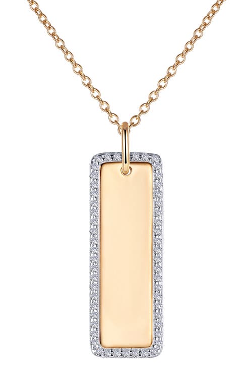 Shop Lafonn Simulated Diamond Bar Pendant Necklace In Clear/silver/gold