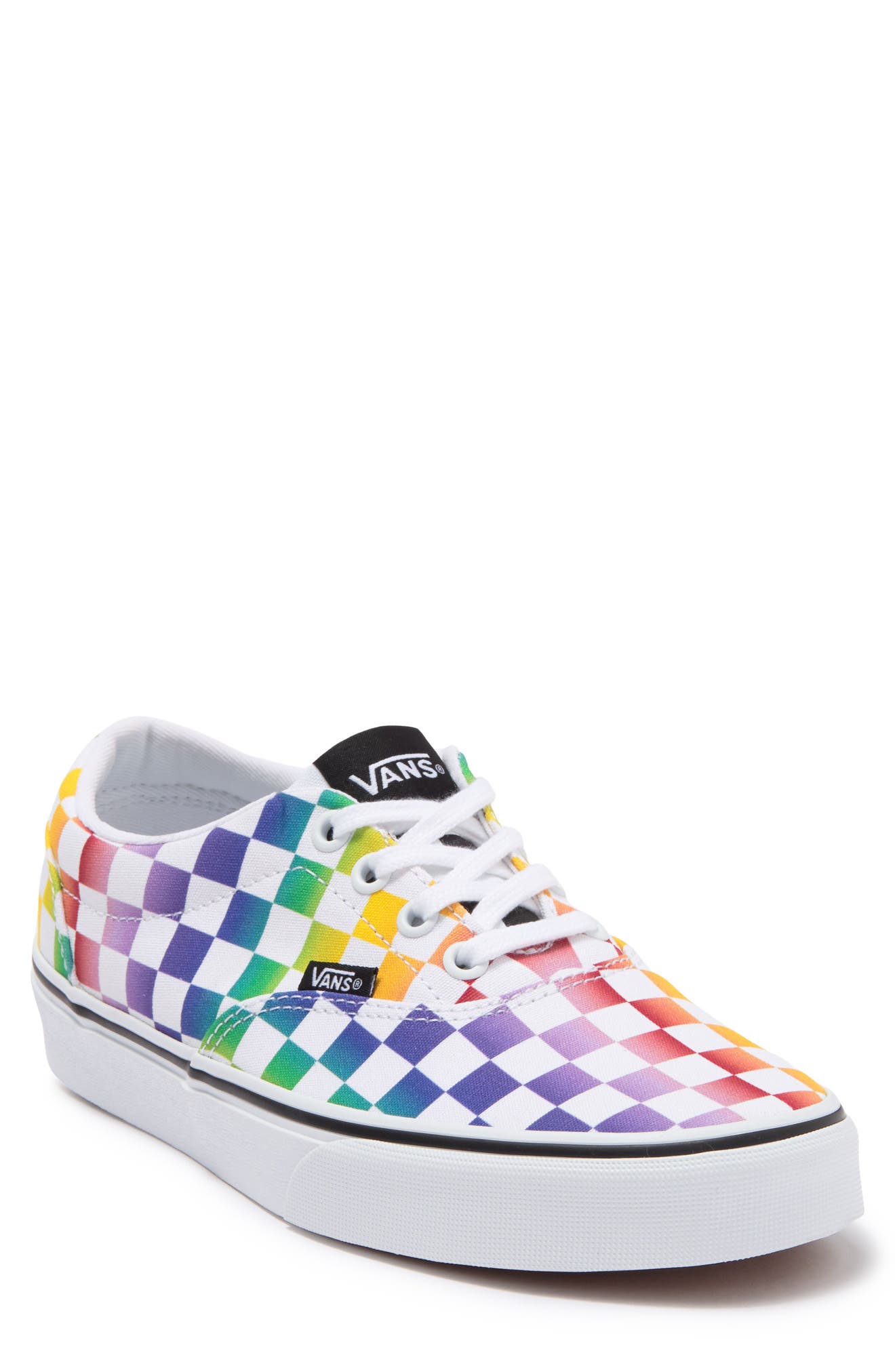 rainbow checkered high top vans