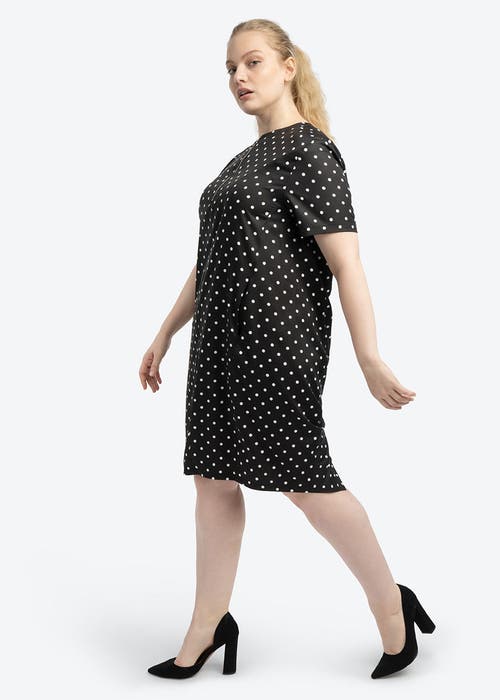SEE ROSE GO SEE ROSE GO PLEATED TIMELESS DOT DRESS PLUS SIZE