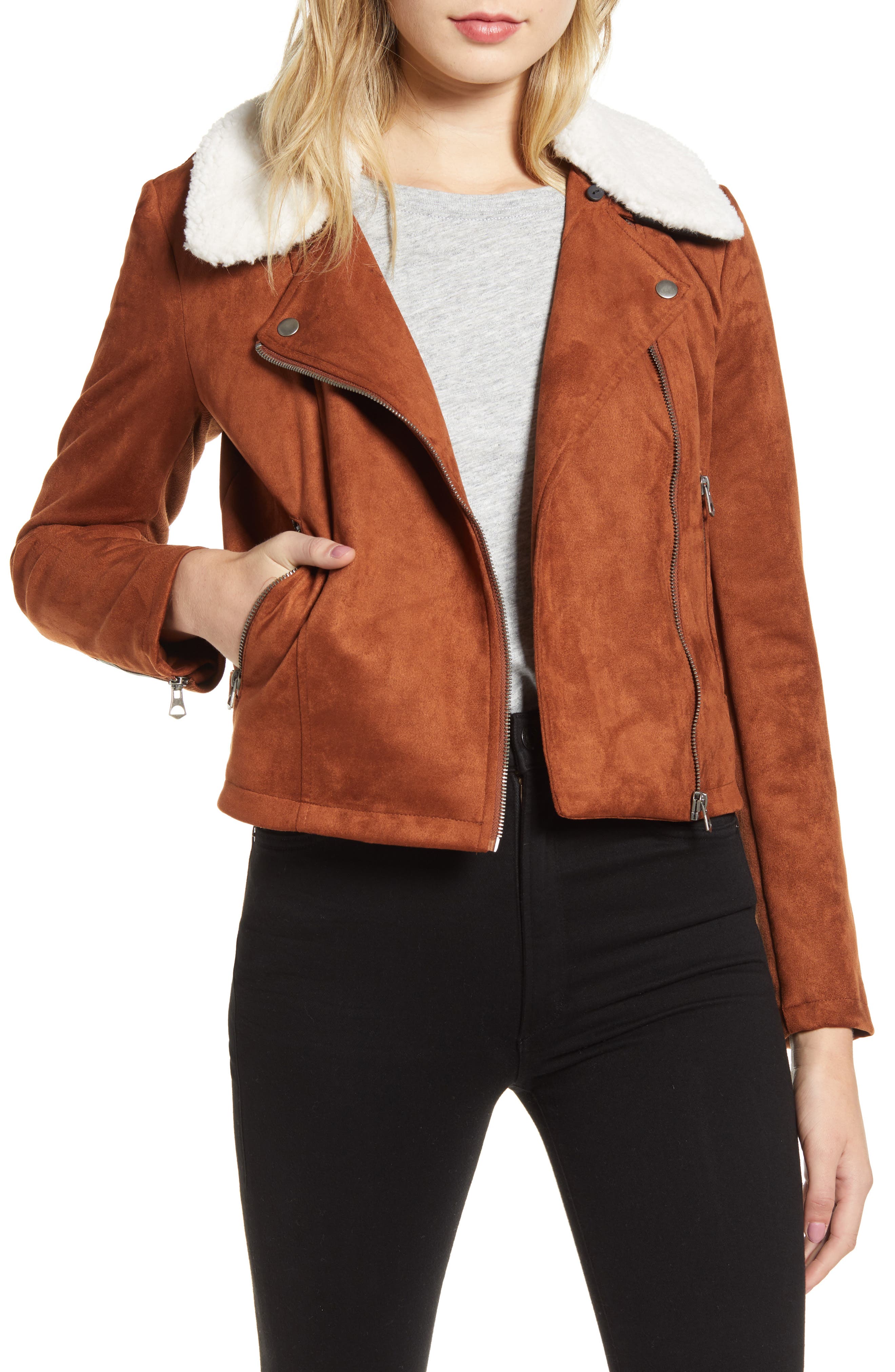 shearling faux jacket