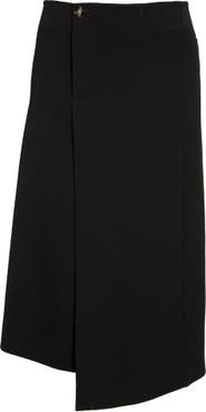 Asymmetric Virgin Wool Twill Skirt