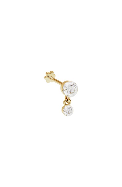 Maria Tash Invisible Set Diamond Dangle Stud Earring in Yellow Gold/Diamond