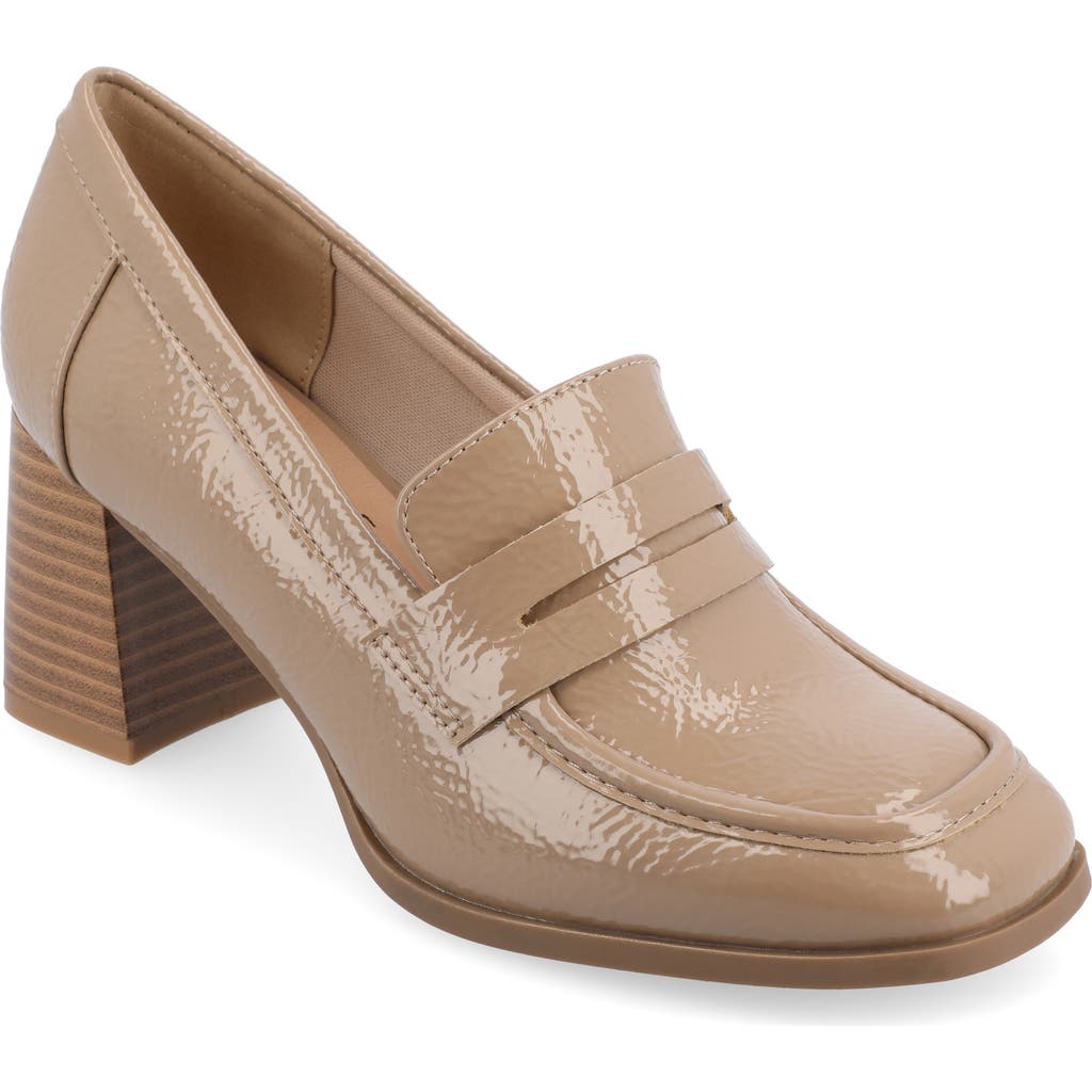 Journee Collection Malleah Loafer Pump In Patent/taupe