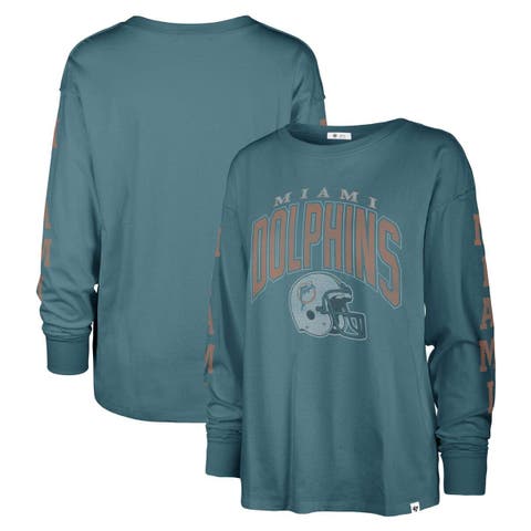 Men's New Era Aqua Miami Dolphins Combine Authentic Offsides Long Sleeve T-Shirt