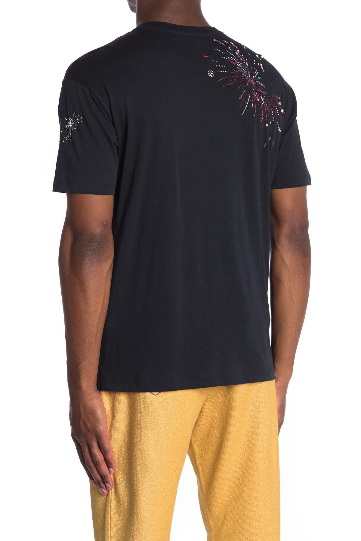 Valentino Fireworks Embellished T-shirt In Navy