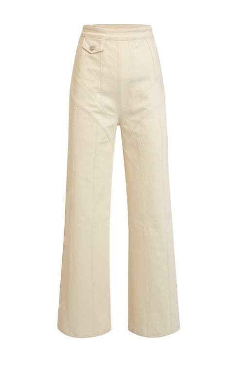 Jendue Chaby Wide Leg Pants In Ecru