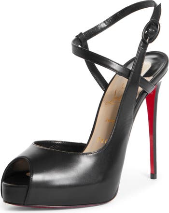 Glamorous Christian Louboutin High Heels with Crystals and Ankle Ties
